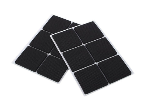 12pcs Black Non Slip Self Adhesive Floor Protectors Rubber Pads for Furniture 25 x 38mm -REF:82410