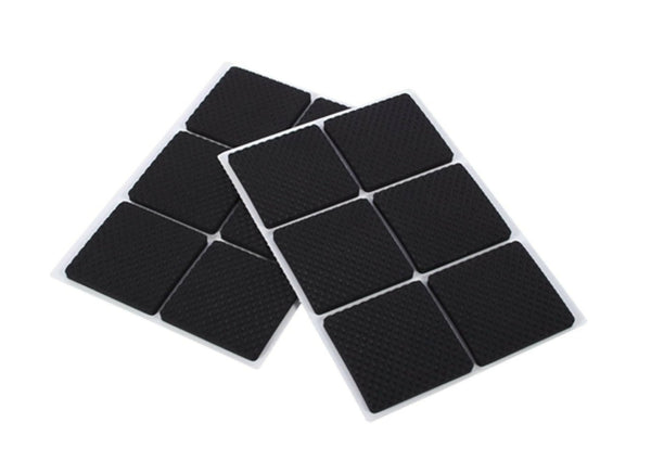 12pcs Black Non Slip Self Adhesive Floor Protectors Rubber Pads for Furniture 25 x 38mm -REF:82410