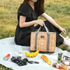 Outdoor Basket Shaped Cooler Bag - Brown - 23 cm