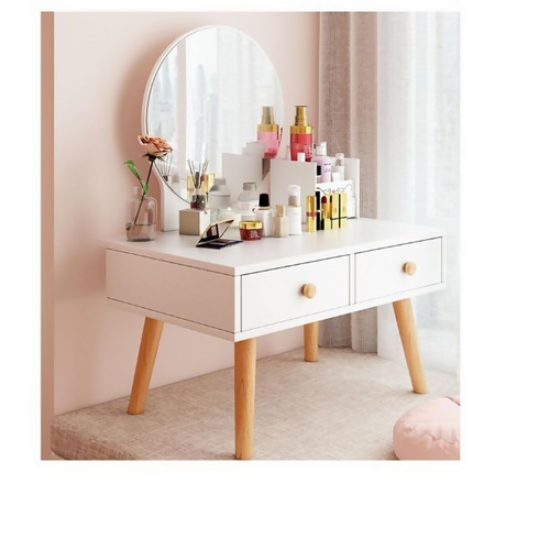 Tabletop Mirror with Drawer Storage Small Dressing Organizer-7019