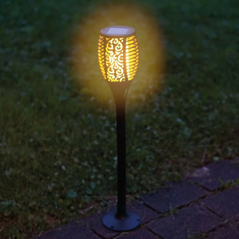 2 Pack - Solar Outdoor Garden Torch Flame Light