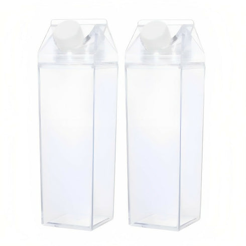 Plastic Milk Box Shaped Water Bottle-set of 2