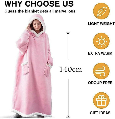 Oversized Sherpa Hoodie Blanket for Women and Men