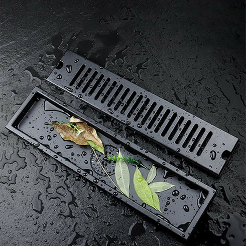 Black Linear Rectangular Floor Drain : 500x100mm