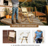 Outdoor Folding Portable Camping Chair - Wooden Armrest