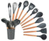 Silicone Kitchen Utensil Set with Wooden Handle