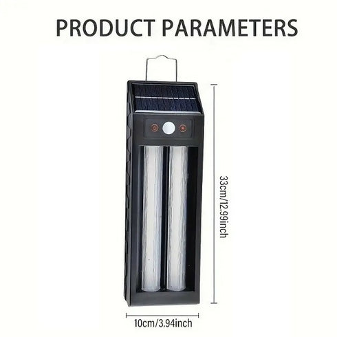 Solar Powered Sensor Double Wall Light With Hanging Hook 1200mah Battery 18W