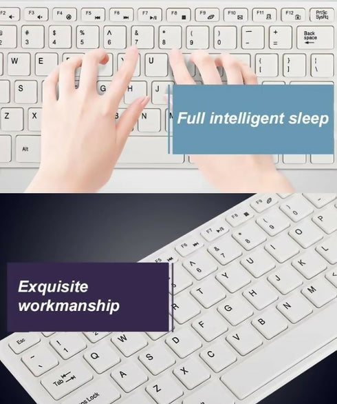 Ultra-thin Wireless Keyboard And Mouse Combo Set - White