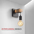 Wooden Wall Light Black Metal Wall Light
