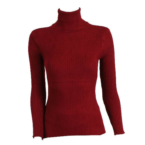 Ladies Fitted Polo neck Knitwear-Medium