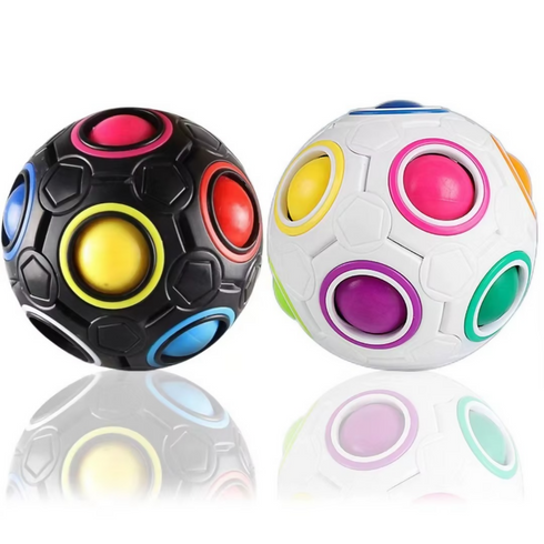 Custom Logo Intellectual Development Educational Sensory Toys Magic Rainbow Football Fidget Cube for Kids Unisex