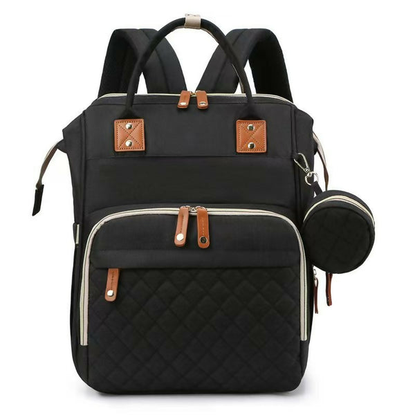 Multifunction Baby Travel Back Pack with Sleep Bed - Black