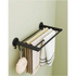 Multi-Functional Wall Mounted Towel Hanger Holder Rack-black