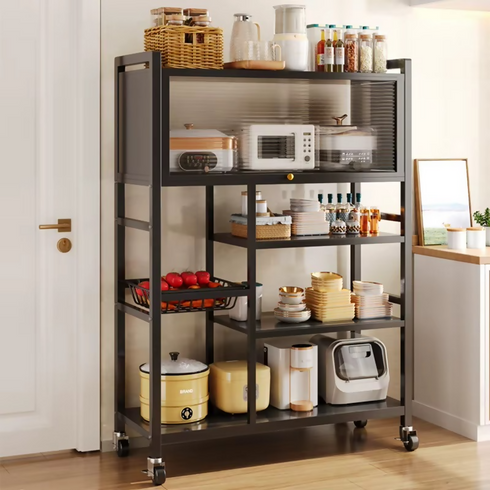 Kitchen Floor-standing Storage Rack, Multi-layer Fruit and Vegetable Storage Rack-FU-10027 - BLACK