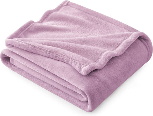 Portable Lightweight Plain Fleece Throw Blanket
