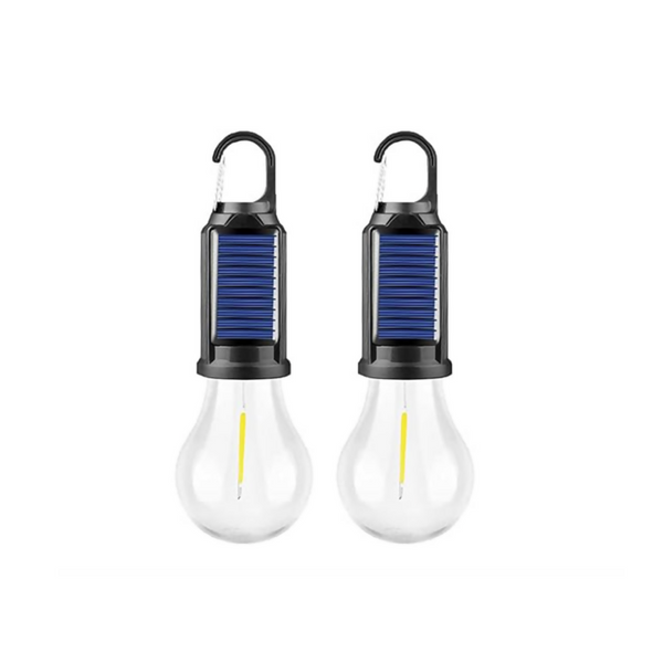 2Pcs Solar Powered Rechargeable Emergency Light Bulb
