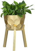 3 flower pots with metal stand-GOLD