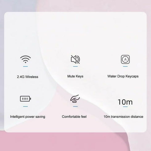 Mini Wireless Keyboard and Mouse Set - Black, Red