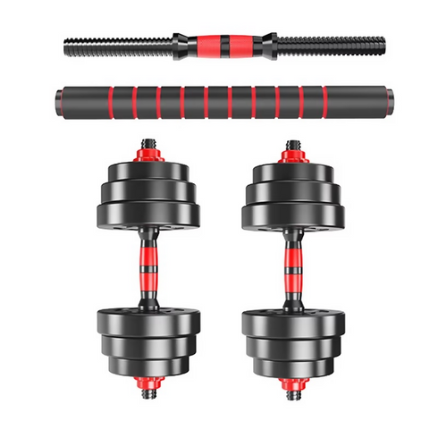 Unisex 20kg Adjustable PVC Shell Cement Dumbbell and Barbell Lifting Set for Fitness