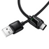 Mundo 1.2m 3A USB to Type-C Charging Data Cable with LED(Black)
