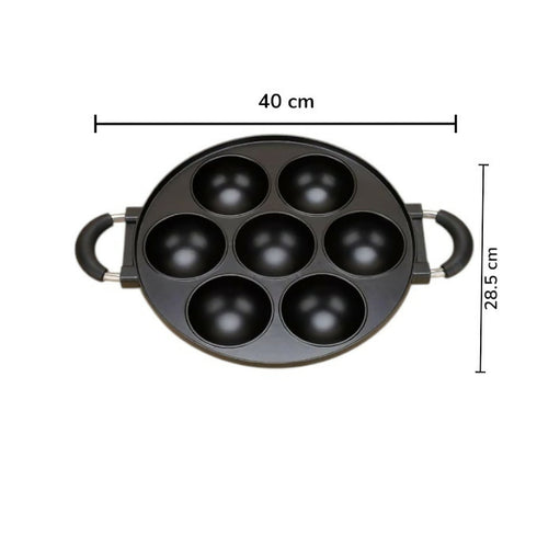 Multipurpose Nonstick Baking Mold Pan Seven Holes with Glass Cover