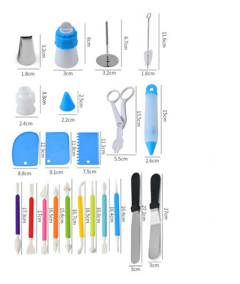80-Piece Cake Decorating Set with Nozzles, Bags, Scrapers & Baking Tools
