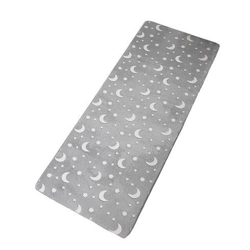 Glistening Glow In The Dark Washable Rug Cushy Bedside Mat - Moon