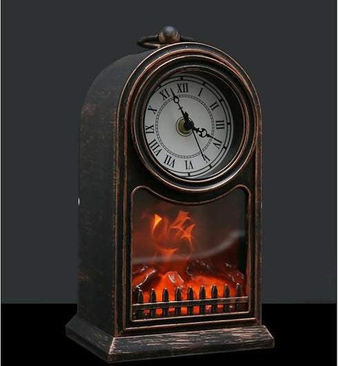 Decorative Fireplace Lamp with Clock Decorative
