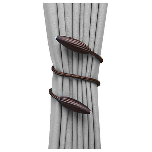 2 Pack Curtain Tiebacks -Dark Brown