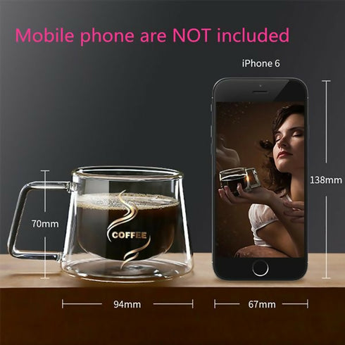Double Wall Insulated Glass Coffee Mug