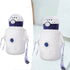 Insulation Mug, Stainless Steel Vacuum Cup Bottle Iced Coffee Cup With Lid And Straw For Kids Violence 500ML (White)