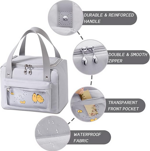 Insulated Thermal Breakfast Lunch Bag - Mini Yellow Chicks