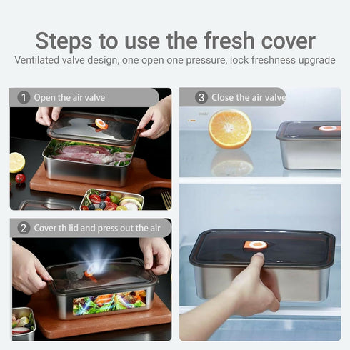 4Pcs Stainless Steel Food Storage Containers