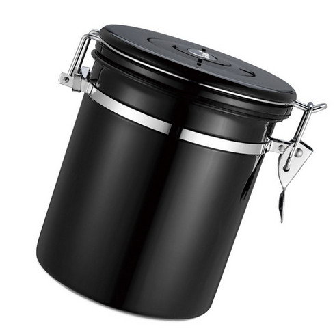 1500ML Stainless Steel Coffee Storage Canister - Black