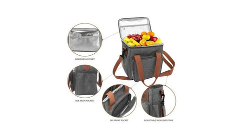 Portable Thermal Lunch Bag for Picnic-Black