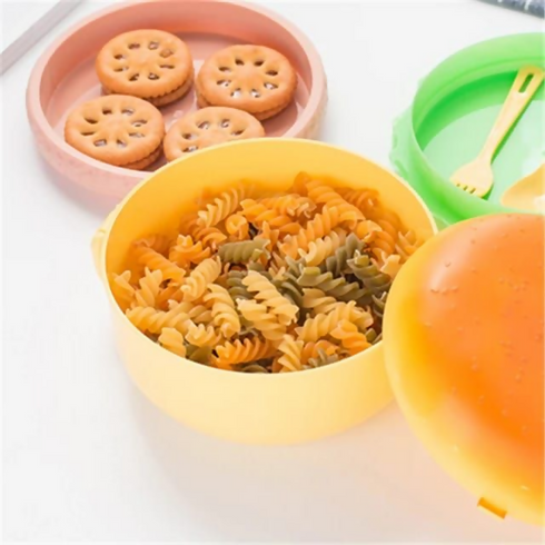 Microwavable Portable Plastic Multilayer Burger Shape Lunch Box