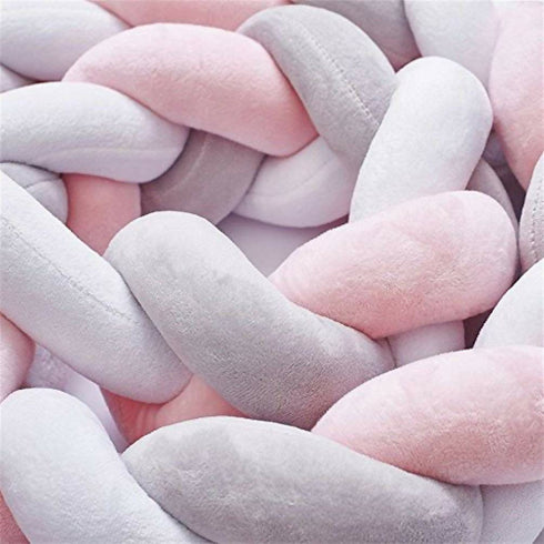 Baby Bed Bumper Braid Knot Pillow Cushion Bumper