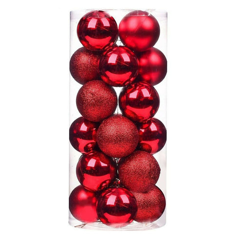 Red Christmas Baubles Set