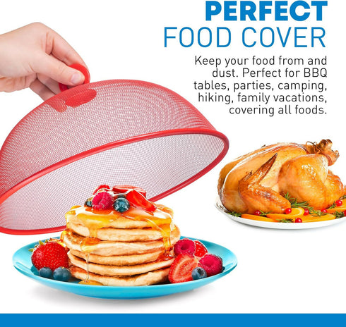 2 Piece Metal Mesh Large Table Food Protector Round Serving Covers