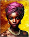 Regal African Woman Wall Art Picture Frame 40x50cm Digital Reprint Single 50 cm x 40 cm Painting (Without Frame)