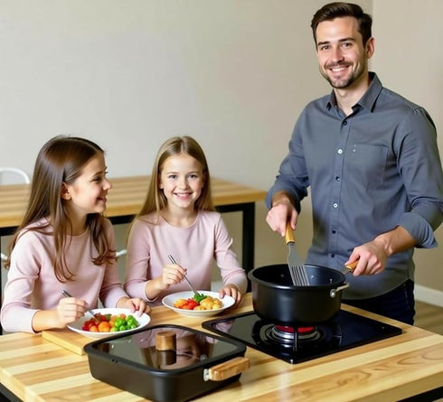 10 PCS Non-stick Casserole Pot Set With Wooden Lid