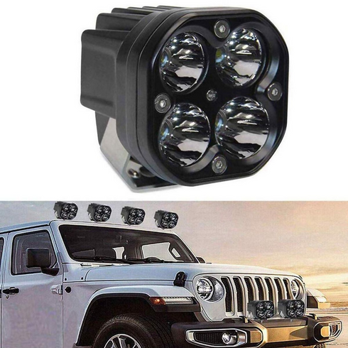 Set of 2 LED Square High-Performance Driving Light Spotlights
