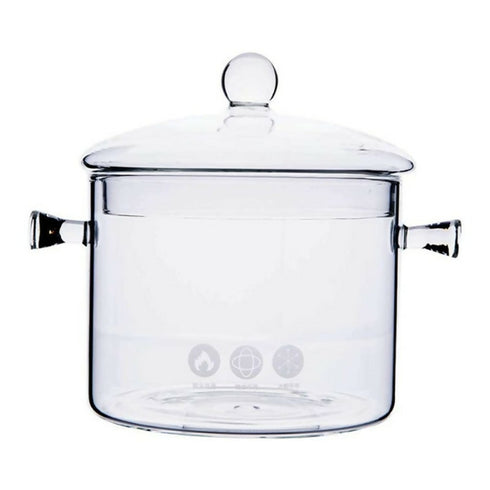 1.9L Transparent Glass Kitchen Heat-Resistant Pot