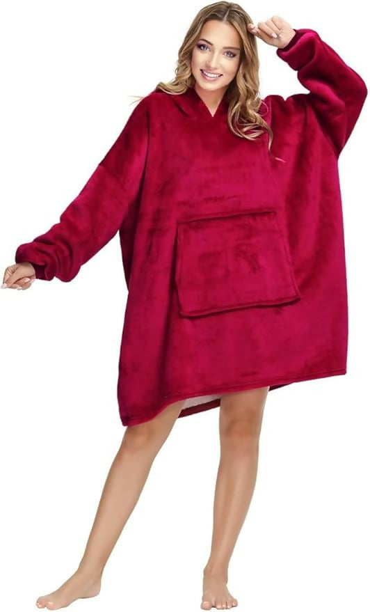 Unisex Oversized Sherpa Wearable Blanket Hoodie