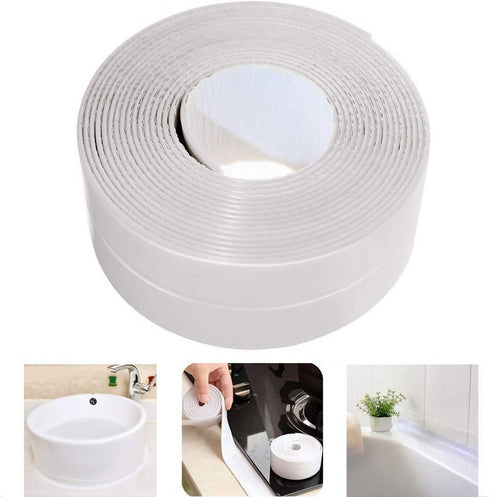Self-Adhesive Caulk Sealing Tape Roll - (white, 38 mm width x 3.35 m length)