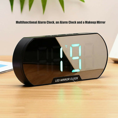Digital LED Mirror Alarm Clock -Green