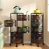 Source Factory Multi-layer Rotatable Carbon Steel Kitchen Shelf with Pulley Feet Fruit and Vegetable Kitchenware Storage Rack