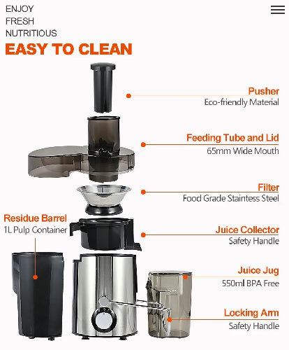 Slow Juicer Dual Speeds Juicer Extractor Machine