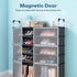 Upgraded Shoe Rack for Home Plastic, Portable Shoe Rack with Dustproof Door