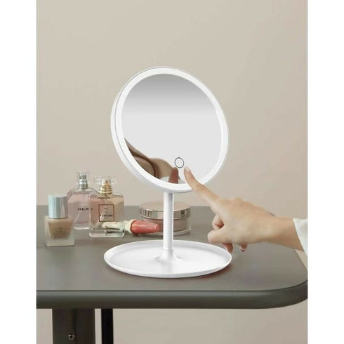 USB Rechargeable LED Desktop Compact Makeup Mirror with Light